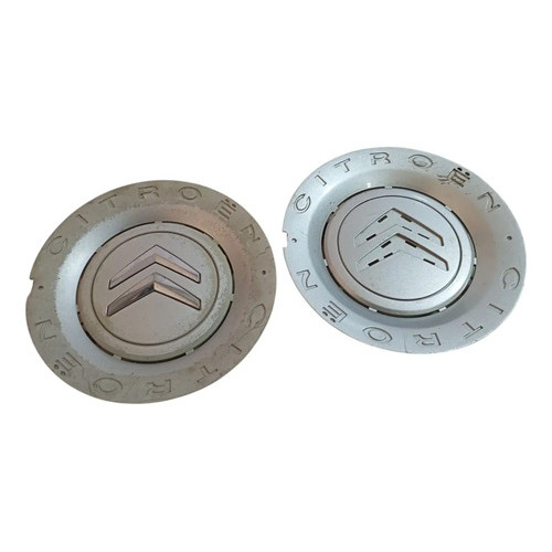 Par Calota Central Aro 15 Original Citroen C3 9650263980 Cinza