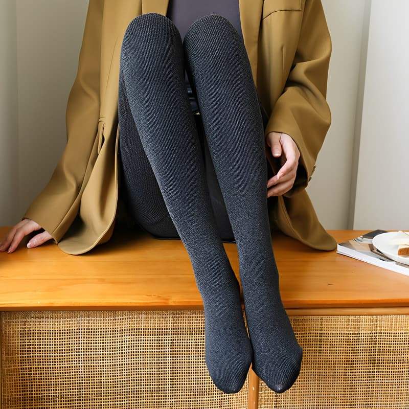 Leggings De Flanela Térmica Meia Calça Adulto Feminina Um Tamanho Cintura Alta Super Elástico
