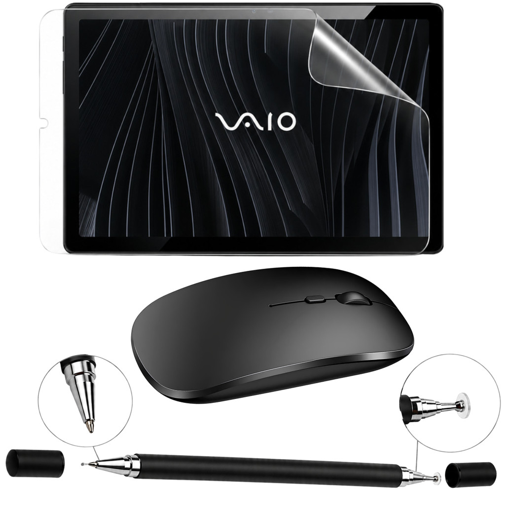 Película Fosca Hidrogel para Tablet VAIO TL10 + Caneta Touch 2 em 1 + Mouse Sem Fio Bluetooth Recarregável