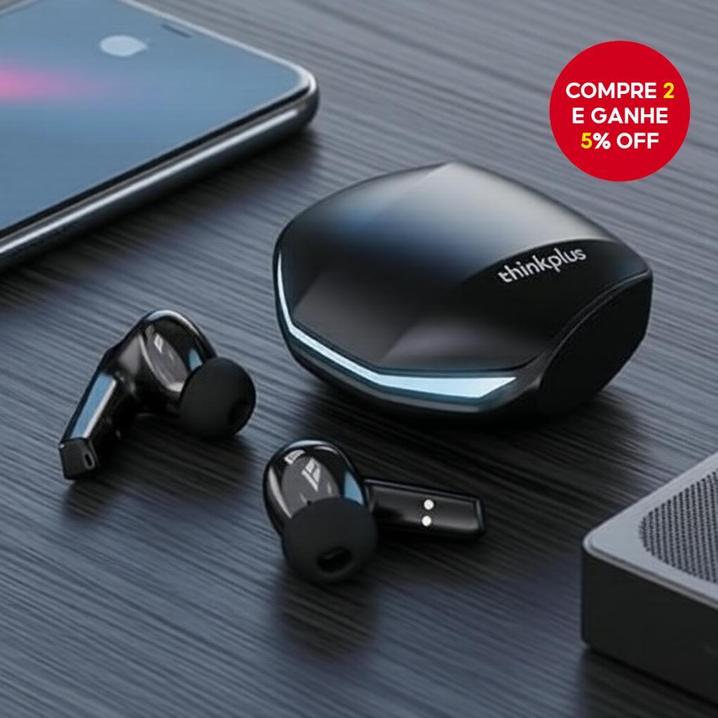 Fone de Ouvido Gamer Lenovo GM2 PRO Bluetooth 5.4, Latência Ultrabaixa, HiFi Estéreo, Luz LED, Microfone HD para