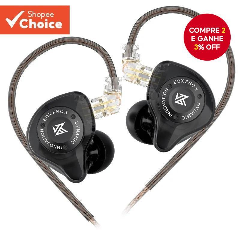 KZ EDX PRO X Fones De Ouvido Unidade Dinâmica HiFi Bass Com Cancelamento De Ruído Monitores De Música Esportiva Para Sma