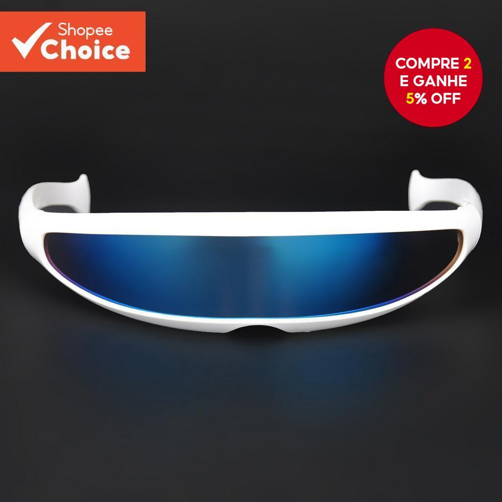 Óculos De Sol Estilo Robô Lente Espelhada Unissex Esportes Proteção UV400 Futurista