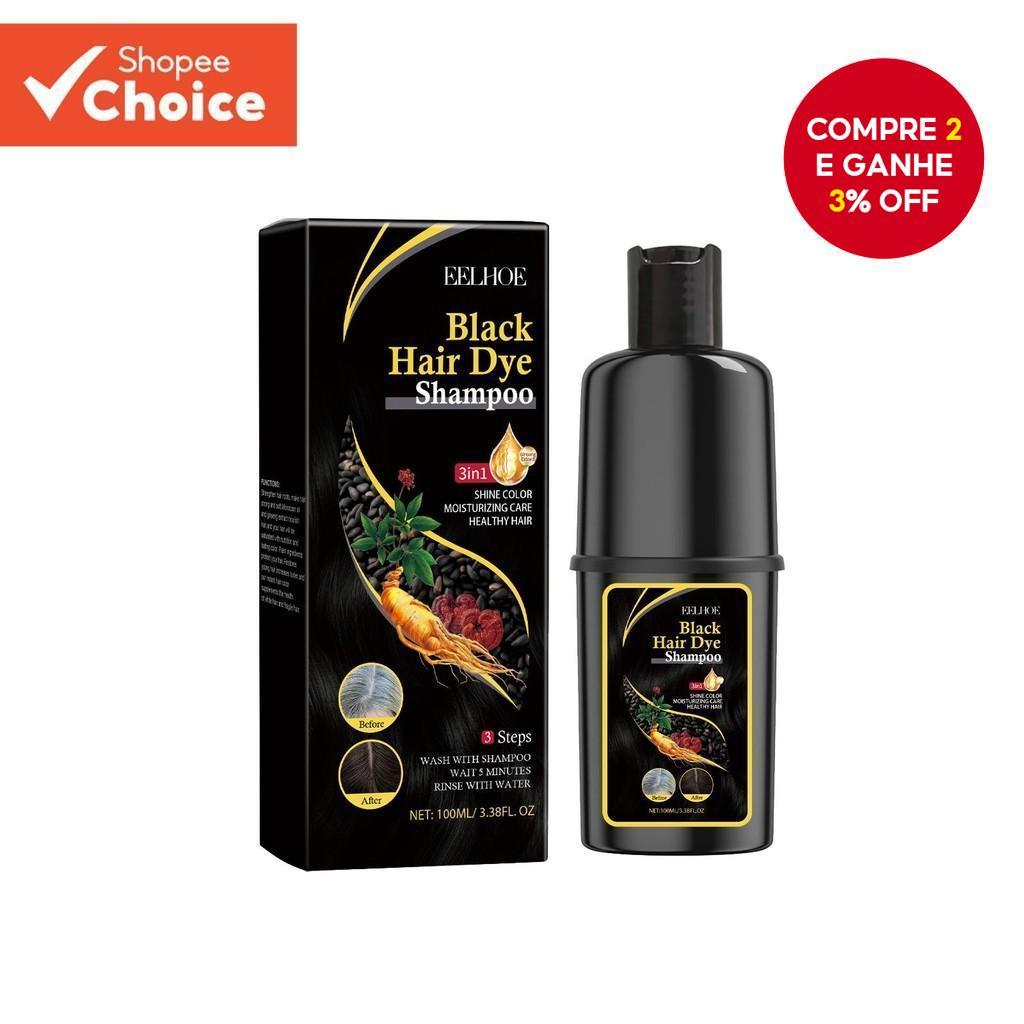 Eelhoe Shampoo Branco A Preto 1 Unidade Extrato Hidratar Limpo Suave Enegrecer Cuidados Com Os Cabelos