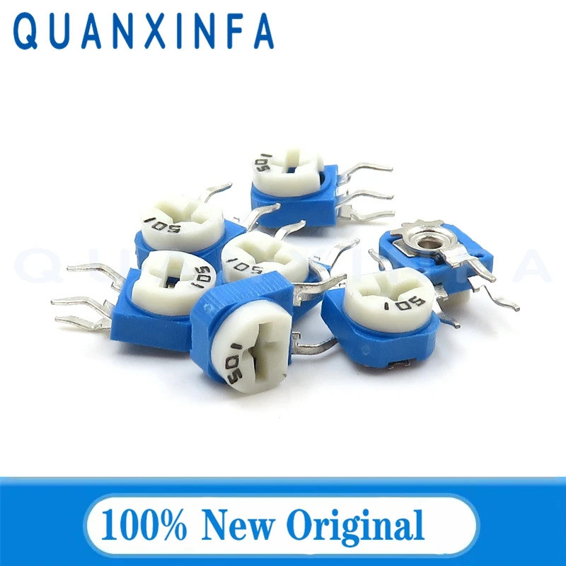 100 Pcs RM063 RM-063 100 200 500 1K 2K 5K 10K 20K 50K 100K 200K 500K 1m Ohm Trimpot Trimmer Potenciômetro Resistor Variá