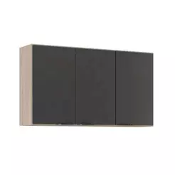 Armário de Cozinha Modulado Firenze 3 Portas 120cm Avena/Grafito - Demóbile
