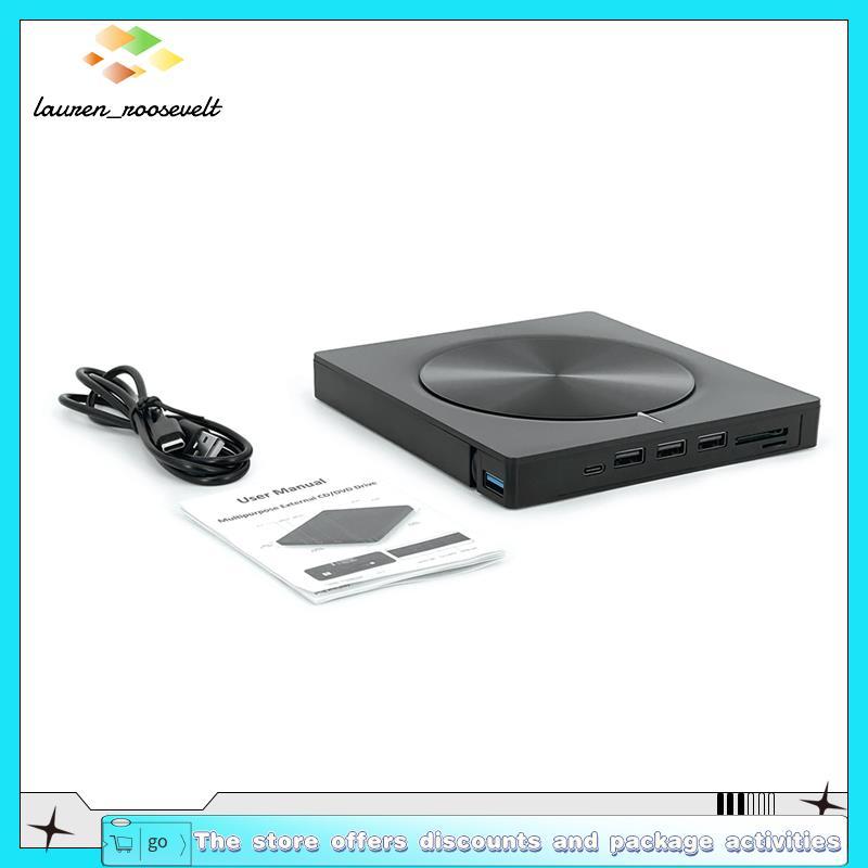 Queimador Portátil Externo USB3.0/Tipo-C Dvd-Rw Disco Unidade Óptica Rom Multifuncional De , Fácil De Usar Acabamento Fi