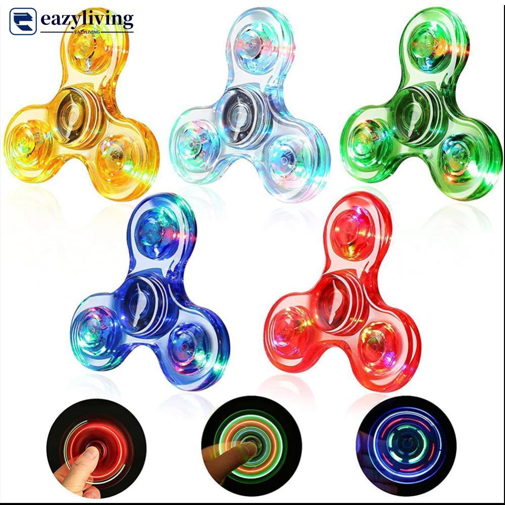 EAZYLIVING Cristal Luminoso Luz LED Fidget Spinner Mão Superior Spinners Brilho No Escuro EDC Alívio Do Estresse Brinque
