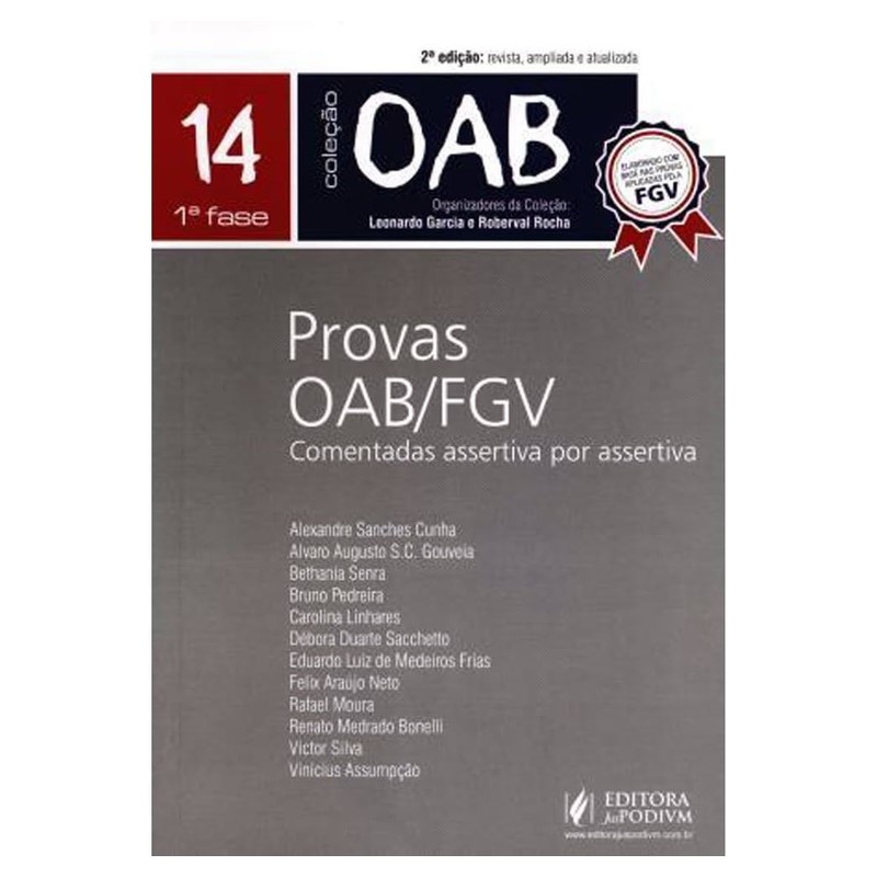 Oab, V14 - Provas Oab/fgv autor Leonardo de Medeiros Garcia; Roberval Rocha