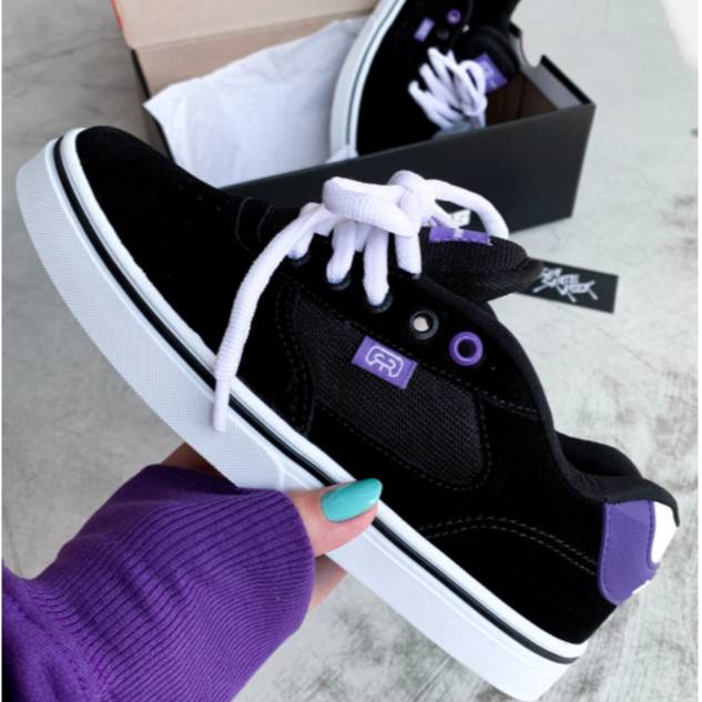 Tênis Hocks Flat Core Branco Lilac & Black White Refletivo Envio Full Xpress