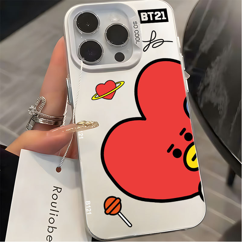 BT21 TATA Capinha Capa Para Xiaomi Mi Poco M5S C40 C65 C75 X3 X5 X6 X7 M6 Pro 4G 5G Anti-Impacto BTS Silicone