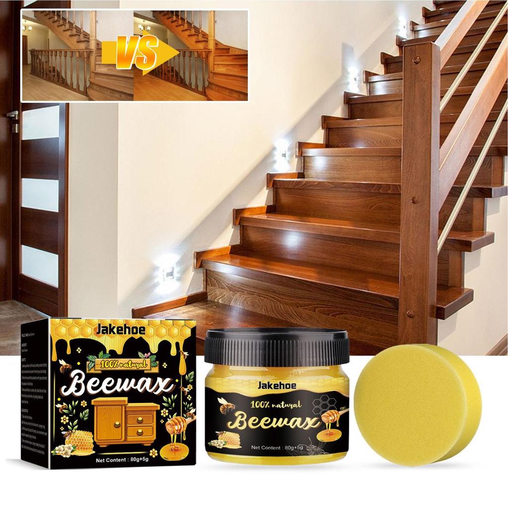 Cera De Abelha Para Polimento De Madeira , 80g , Limpeza De Móveis , Limpador De Mesa Com Esponja Cozinha Doméstica lrnb