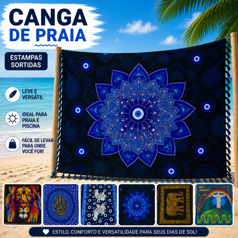 Canga De Praia Grande 1,80x1,10 Estampas Sortidas Saída De Praia Piscina Viagem |2872| Novidade