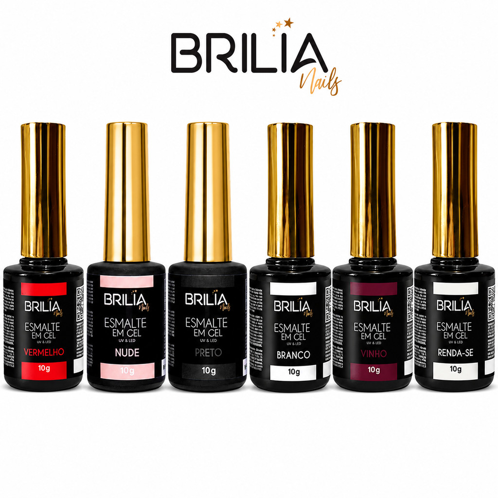 Esmalte Em Gel Para Alongamento De Unha Brilia Nails Esmaltação Manicure Profissional Cabine Led/Uv