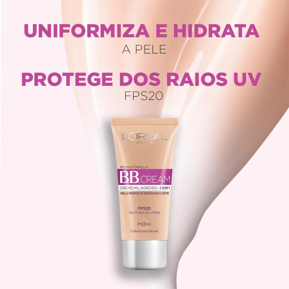 Base BB Cream L'Oréal Paris Dermo Expertise Cor Escura FPS 20, 30ml