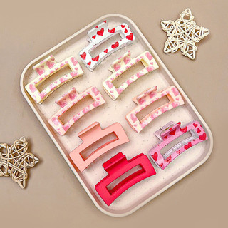 4 pçs série rosa grab clip novo estilo Mini cor grampo de cabelo grab clip Play adequado para todos os lugares