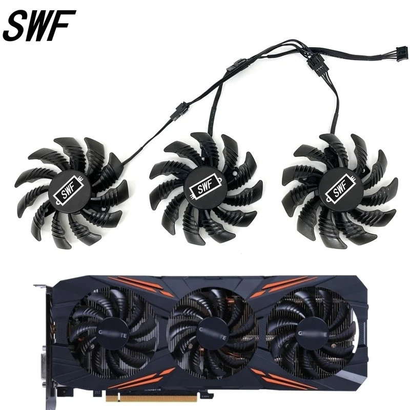 * Novo 75MM T128010SU PLD08010S12HH Ventilador De Resfriamento Para Gigabyte AORUS GTX 1080 1070 Ti 1060 G1 Refrigerador