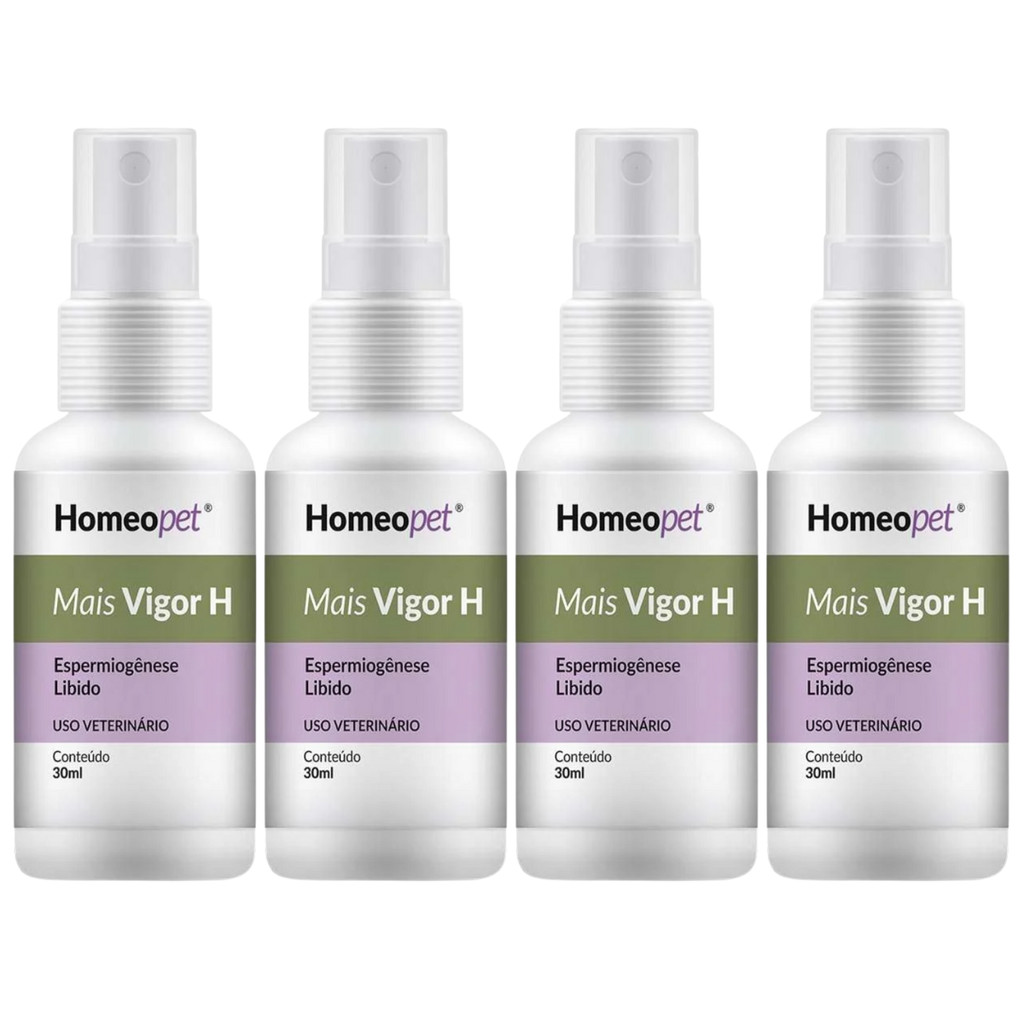 Kit 4 Mais Vigor H Reprodutor Canino Felino Fertilidade Natural
