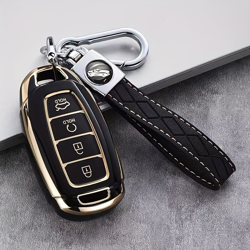 Capa de TPU para Chave de Carro com Chaveiro para Hyundai Elantra GT Kona Paliçada Local Veloster - Protetor de Controle