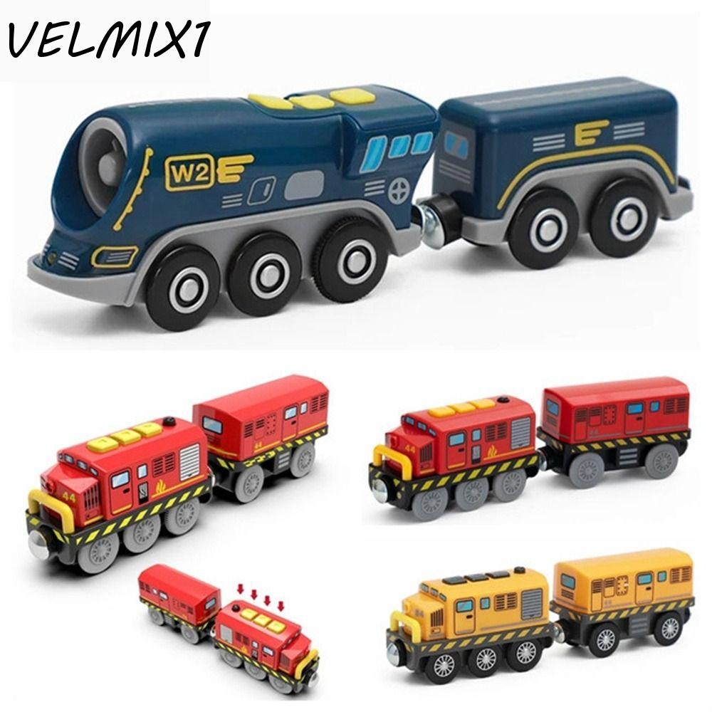 Trem Elétrico VELMIX1 , Brinquedos De Leve E Sonoro , Brinquedo De Pista Locomotiva De Carro Fundido Com Slot