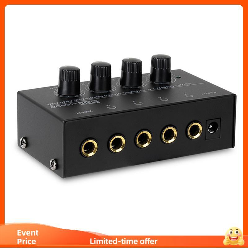 Amplificador De Fone De Ouvido Estéreo De 4 Canais Mini HA400 Com Conversor De Áudio De Entrada De 6.5 Mm A 3.5 US PLUG