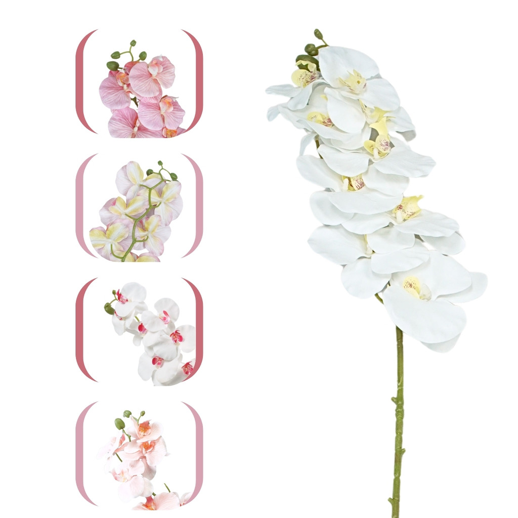 Orquídea Artificial Haste Flexível Realista Pra Decoração Castela