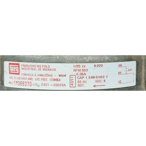 MOTOR CONDENSADORA SAMSUNG 9.000BTUS AS09UBTXXAZ ORIGINAL USADO