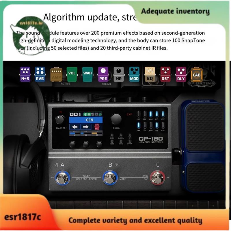 GP-180 Processador Multi-Efeitos Guitarra Elétrica Com Tambor Máquina Looper USB Suporte IR Arquivo Amp Modelagem Footsw