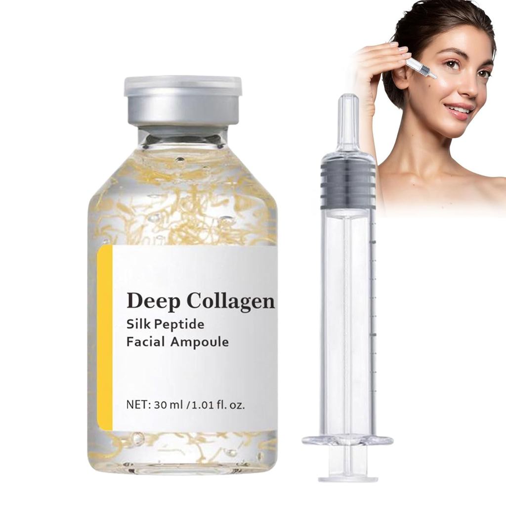 Sérum Intensivo de Lifting com Peptídeos de Seda, colágeno profundo, usado para firmar o rosto, com efeitos calmantes e