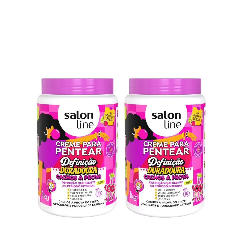 Kit 2 Cremes Para Pentear Definição Duradoura Cachos à Prova 1kg