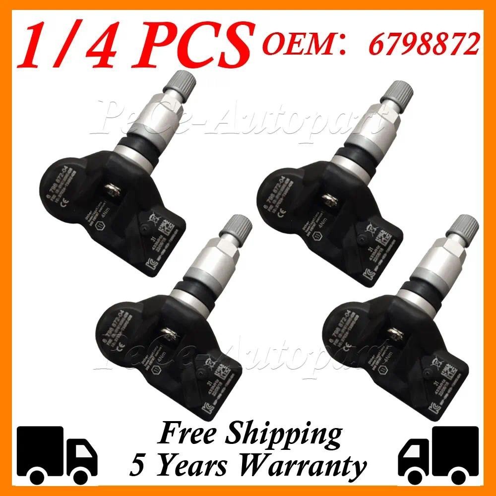 Sensor De Monitoramento De Pressão Dos Pneus 1/4PCS 433Mhz 6798872 Para BMW 5 F10 6 F12 7 X3 F25 7 Z4 E89 MINI Roadster