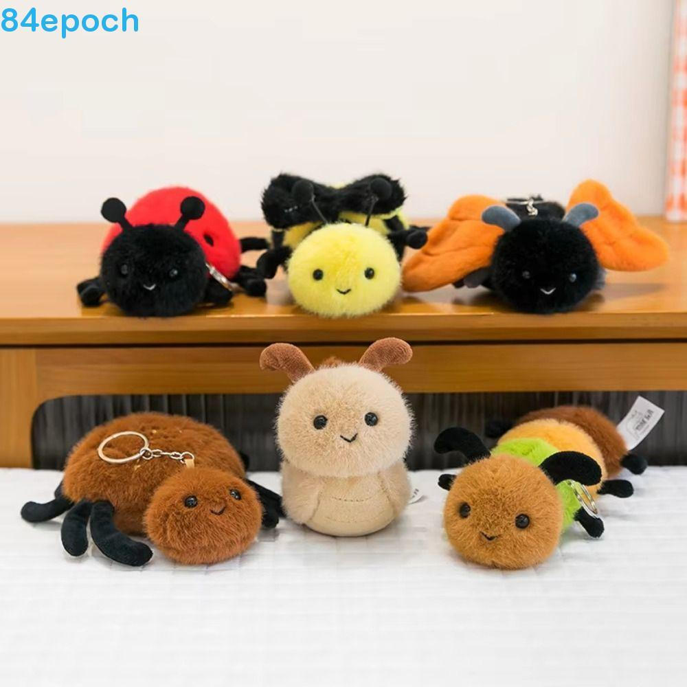 BREPOCH Brinquedo De Pelúcia De Inseto , Chaveiro De Boneca De Aranha Pequena De Animal Abelha De Caracol Com Pingente D