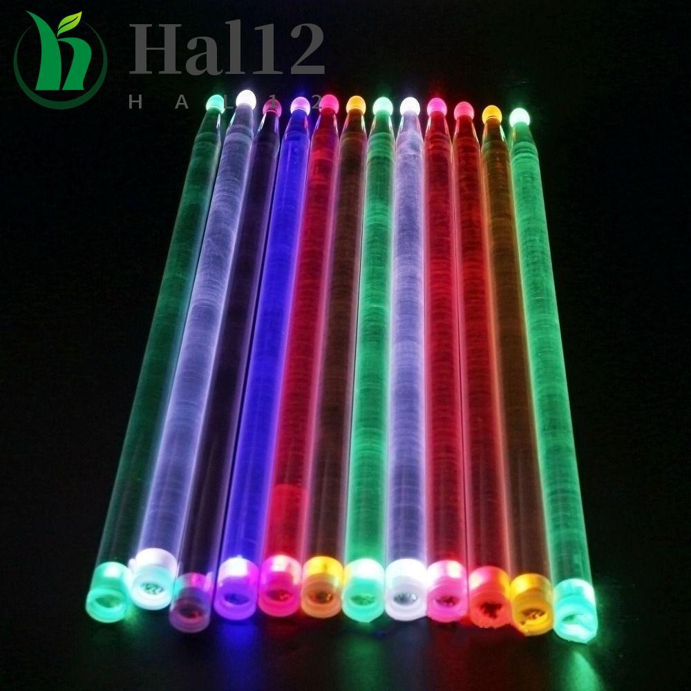 HALB 2 Peças 5A Bastão De Tambor Luminoso , Brilho Colorido No Escuro Acende Baquetas , Pratos De Percussão Para Tambore