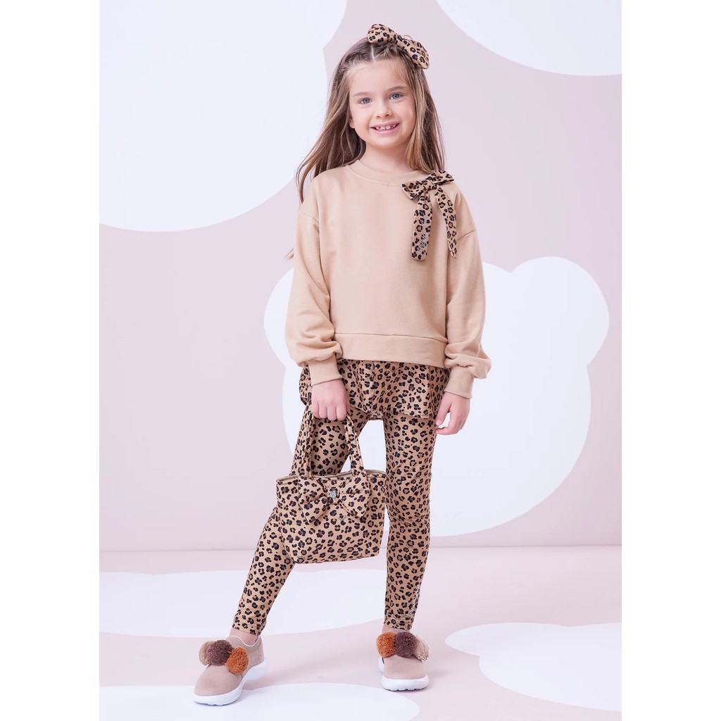 Conjunto  moletom onçinha laço Pituchinhus