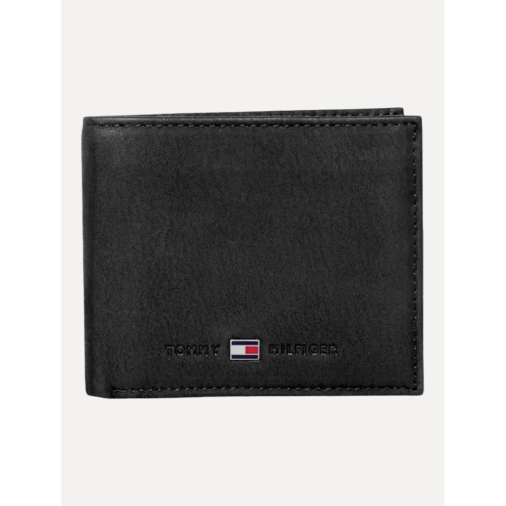 Carteira Tommy Hilfiger Masculina Couro Johnson Mini CC Wallet Preta