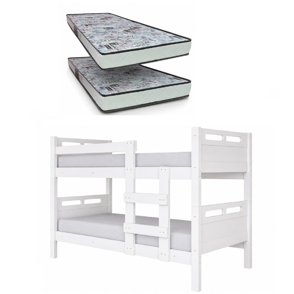 Beliche Princesa Infantil Branco Alta Resistência 100% MDF C/ 2 Colchão D23 Gazin