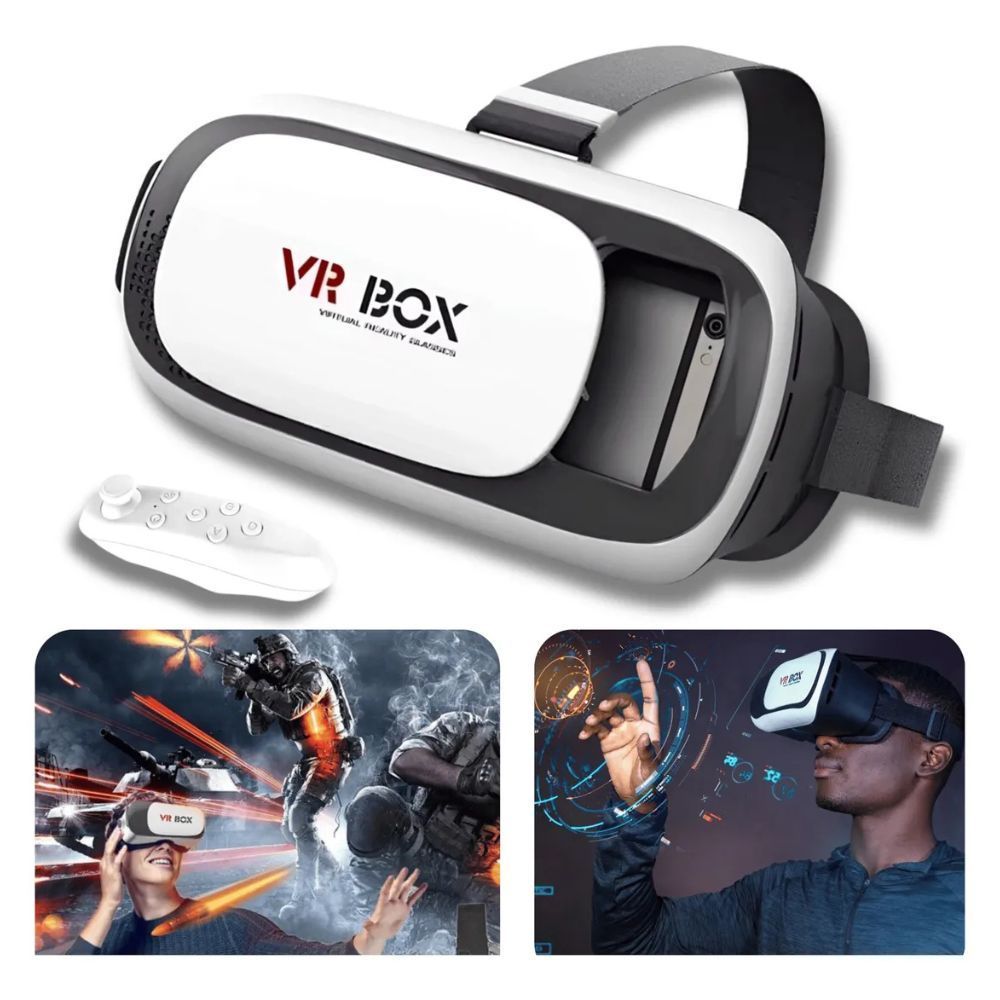 Óculos VR Box 3D Realidade Virtual para Celular Jogos Filmes Vídeos 360°