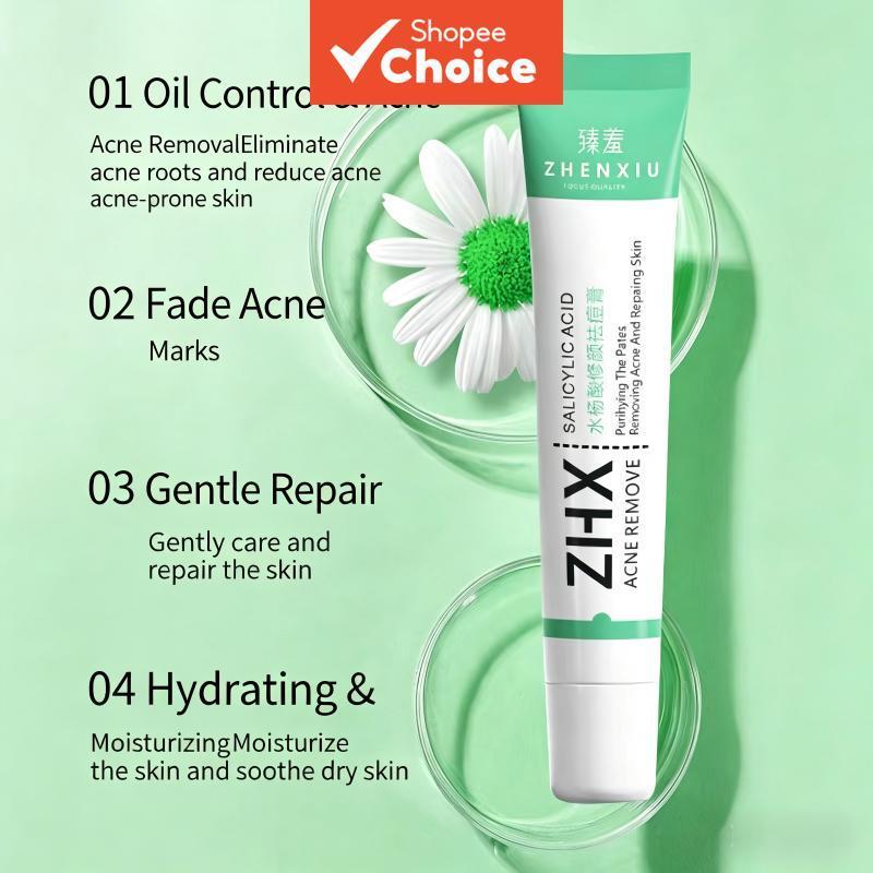 Creme Antiacne de Ácido Salicílico Zhenxiu 20g – Controle de Oleosidade e Cravos no Verão