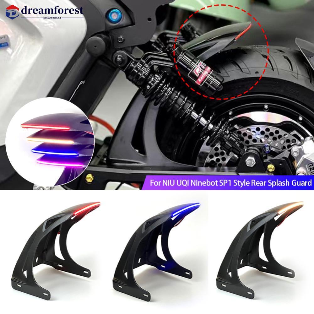 DREAMFOREST Motocicleta Frente Fender Paralama Extensão Splash Pad Acessório Modificado Com Luz Para NIU UQI Ninebot SP1