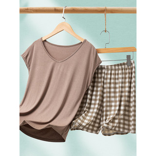 2025 novo estilo Modal loungewear terno verão fino camiseta Shorts terno de duas peças feminino solto loungewear pijamas