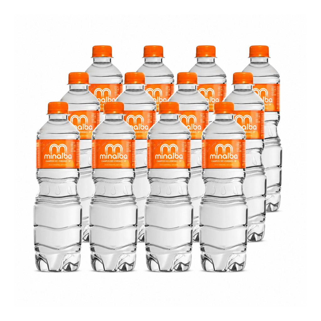 ÁGUA MINERAL MINALBA COM GÁS 510ML PACK C/12UNID