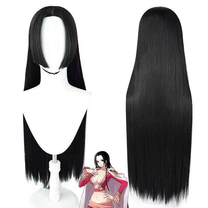 One Piece Boa Hancock Boya Cook Cosplay Wig Simulation Scalp Black Middle Point tHK0