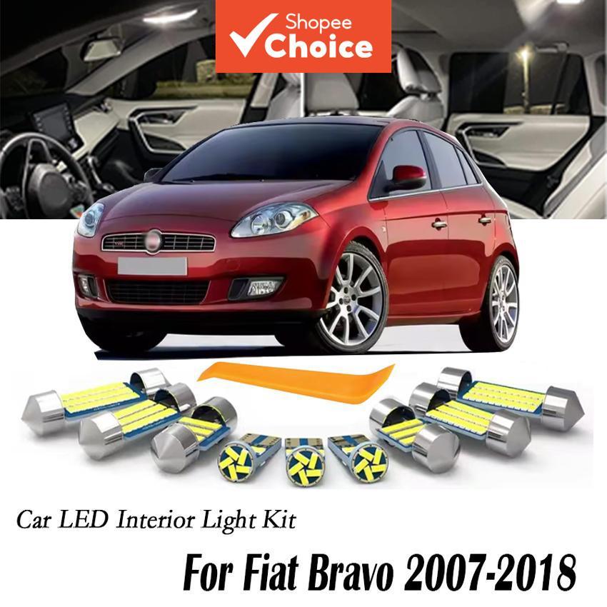 Kit de iluminação automotiva com 10 lâmpadas de LED canbus para Fiat Bravo II 198/2007-2018 - iluminação interna, cúpula