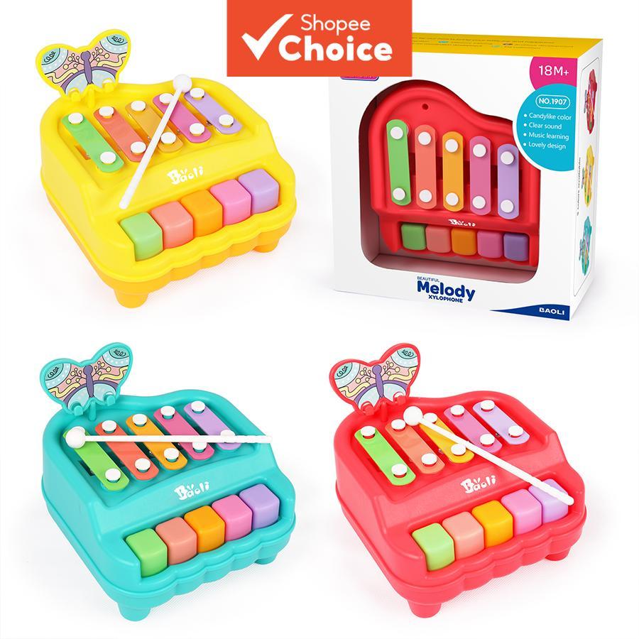 Piano Xilofone De Mão De Cinco Tons , Instrumento Musical 2 Em 1 , Jogo De Educação Infantil Para Crianças No Verão