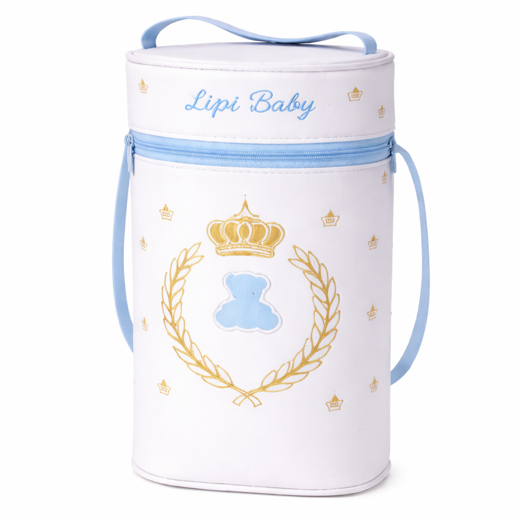 Porta Mamadeira Térmico | Lipi Baby | Azul Urso | Duplo e Isotérmico