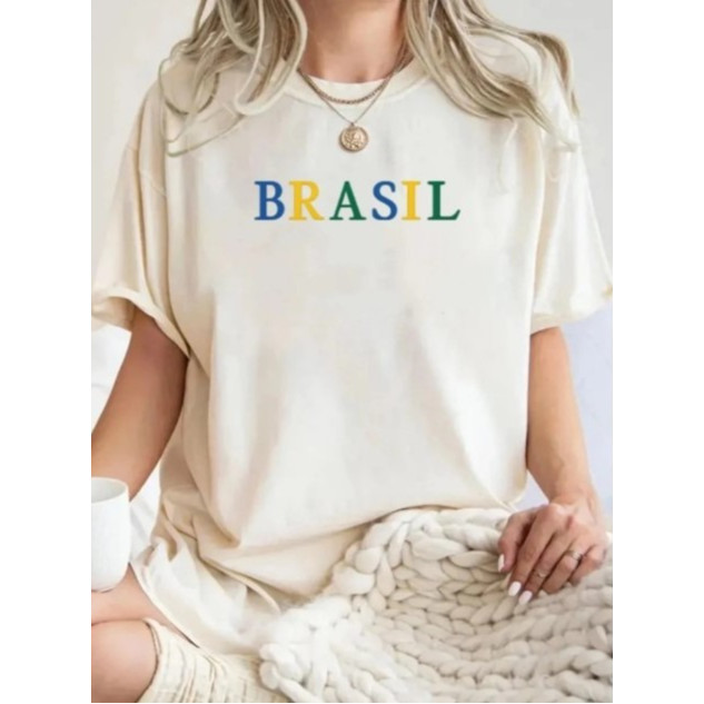 Camiseta Feminina Camisa Unissex Brasil Copa do Mundo  2026 Hexa futebol torcedora torcedor Blusa Básica Brazil