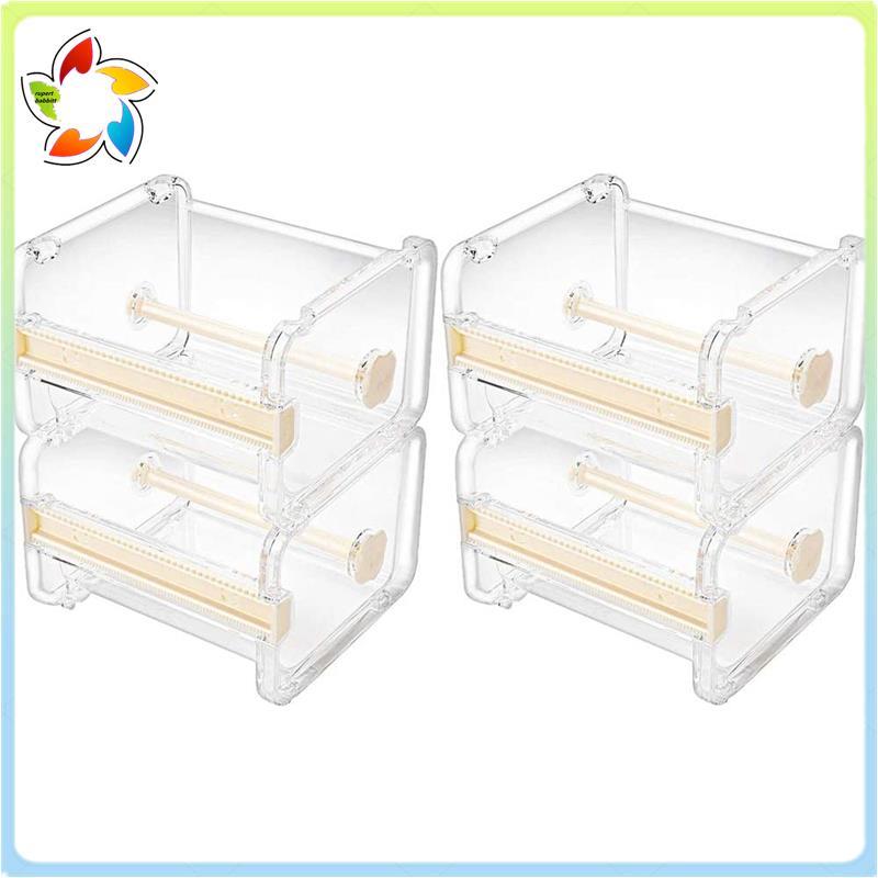 4 Pacote Transparente Visível Desktop Multi Washi Dispensador De Fita Adesiva , Cortador , Suporte De Rolo