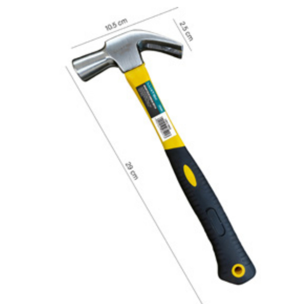 Martelo Tipo Unha Aço Carbono Cabo Emborrachado Profissional 29cm Cabo Ergonômico Fibra+TPR -Aquariu
