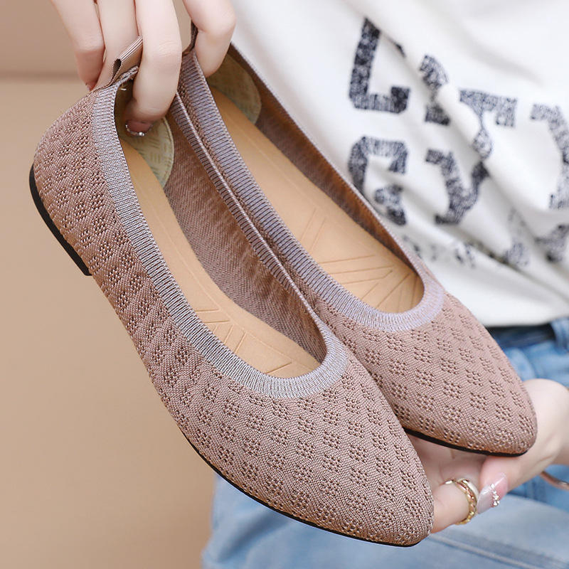 Sapatos femininos verão sapatos casuais apontou Toe respirável sapatos femininos confortáveis de sola macia mãe sapatos