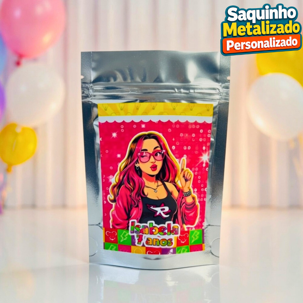 Saquinho Metalizado Os Rosas - Emily Vick Personalizado / Lembrancinha de Festa /Aniversário