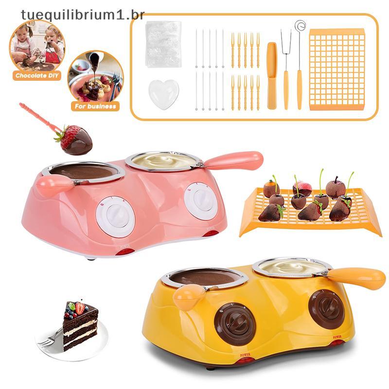 tue Mini Panela Elétrica Para Derreter Chocolate Fondue Fonte Aquecedora Máquina Única Dupla BR